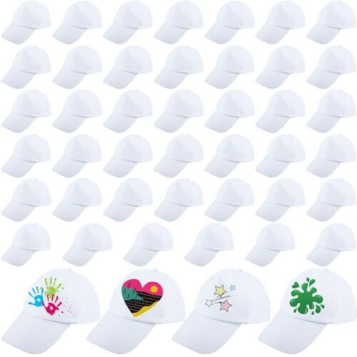 Promotionalgift: 45 White Baseball Caps...